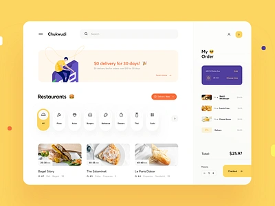 Food Delivery Dashboard buy cart cuberto dashboard delivery design dish ecommerce food graphics illustration menu platform product design ui ux web web design