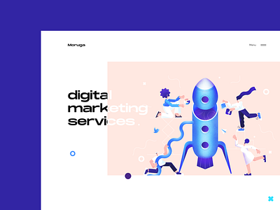 Digital Marketing Services Landing Page agency cuberto design digital digital art graphics illustration landing page marketing product design rocket services ui ux web design