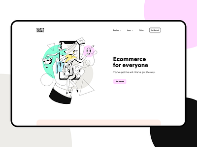 Carty Start Page Design cuberto design ecommerce empty graphics icon illustration landing page start ui ux web web design web product