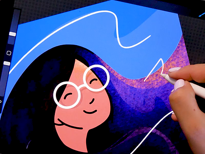 Season Illustration (Process) app colors cuberto design drawing girl graphics icons illustration ipad pro pencil process procreate season ui ux