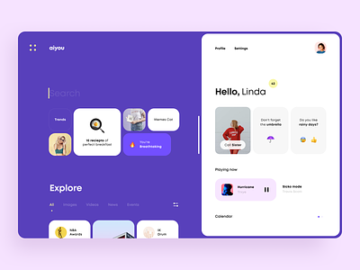 Artificial Intelligence Browser app artificial browser cuberto design explore future graphics icons illustration intelligence interface menu profile search settings sketch ui ux web