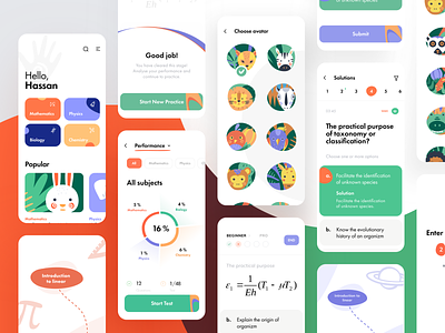 Geant eEducation UI map app cuberto design education graphics icons illustration interface ios knowledge learning lesson maths mobile skills task ui ux