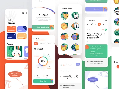 Geant eEducation UI map app cuberto design education graphics icons illustration interface ios knowledge learning lesson maths mobile skills task ui ux