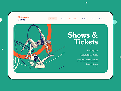 World Touring Circuses Landing Page circus cuberto design event graphics icons illustration landing page show star ticket tour ui ux web
