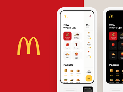 McDonald's Touch Interface Concept app banner burger cuberto design fastfood food graphics icons illustration interface mcdonalds mobile order touch ui ux