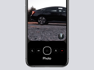 Camera Mode Interaction aftereffects animation app camera cuberto design front graphics interaction ios mobile portrait record settings start ui ux