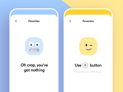 Empty States Screens action app cuberto emoji empty state funny graphics icons illustration ios mobile screen tap ui ux
