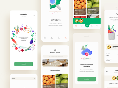 Groceries Shopping App Design app cart cuberto ecommerce food fresh fruits graphics icons illustration ios market meat online products shop store ui ux vegetable