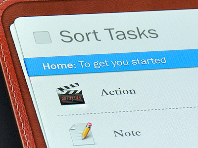 "Task screen" for iPad app (WIP)