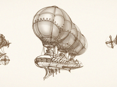 Airship sketches airship app cuberto icon illustration sketches