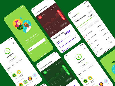 'Track Your Spending' App Design app budget cuberto design expenses form graphics green icons illustration ios money spending track ui ux