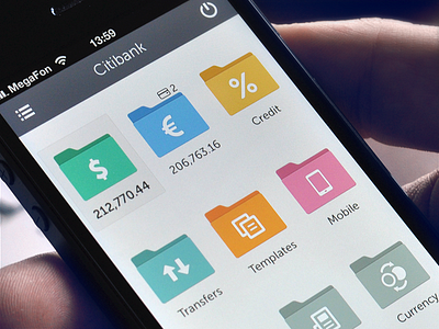 Concept idea of banking app account bank cuberto development interface iphone menu ui ux xcode