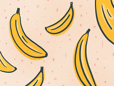 Top Banana banana colourful design fun illustration midcentury procreate texture