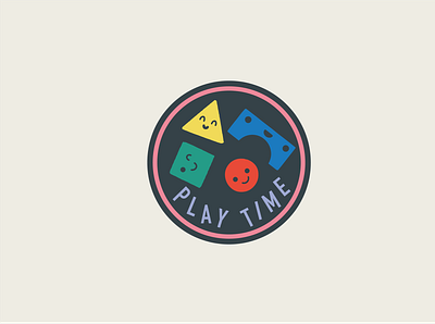 Playtime colourful design fun geometric illustration kids patch play time procreate toys