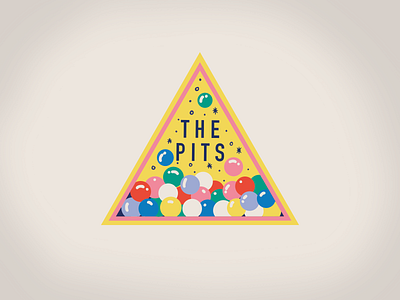 The Pits ball pit colourful design fun illustration kids patch procreate toys type