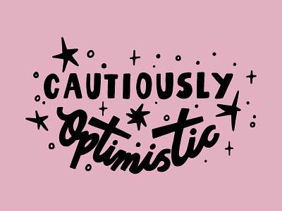 Cautiously Optimistic branding colourful design fun illustration logo procreate type