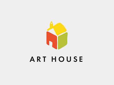 Arthouse logo mark box logo colorful logo fun logo house logo logo mark