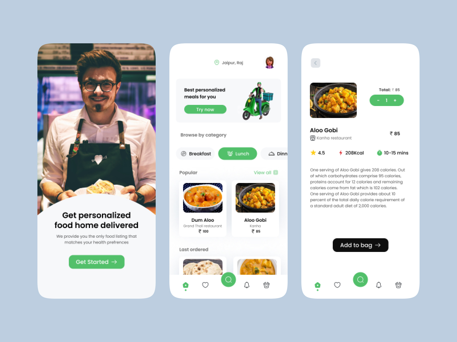 Personalized food delivery app by Nagendra Shekhawat on Dribbble