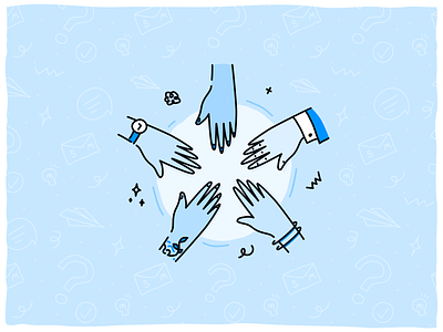 SmartrMail Community community design doodle graphic design hands illustration minimal vector