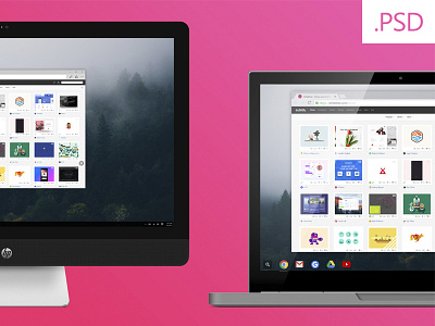 Free Mockups - HP Envy / Chromebook Pixel chromebook debut freebie hp mockup ui