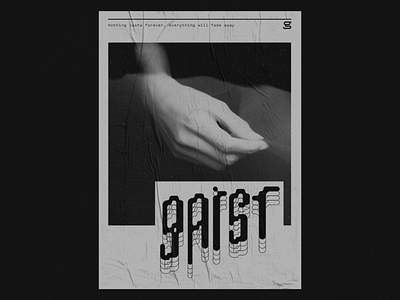 Poster for Gaist black branding design distortion graphic halftone letter minimal photo poster type typography
