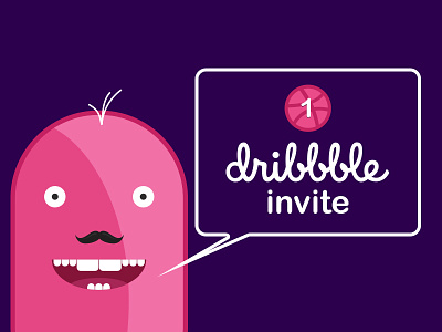 Dribbble Invite character design dribbble invite illustration invitation invite pink