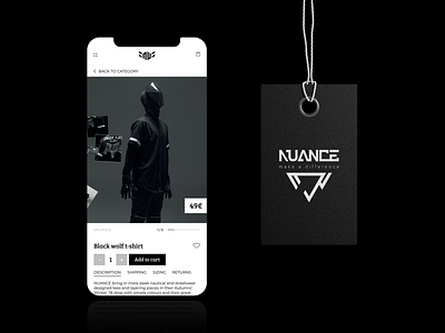 Branding for nuancewear.com branding cloth design fastion logo mobile mobile design product design product page webdesign
