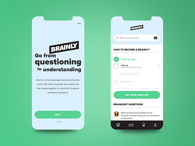 Brainly redesign concept brainly concept learning app mobile mobile app mobile design product product design question redesign ui