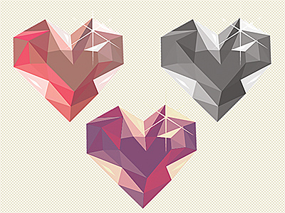 Diamond Hearts branding diamond heart logo vector