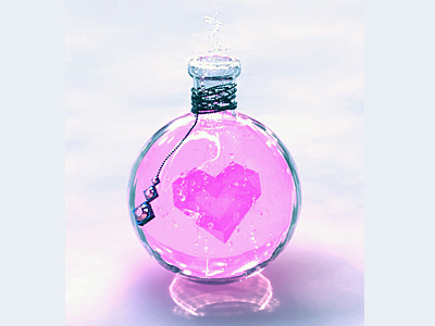 Potion 3d bottle cute heart love pendant potion