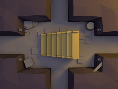 Low-poly Dungeon 3d blender low poly rendering