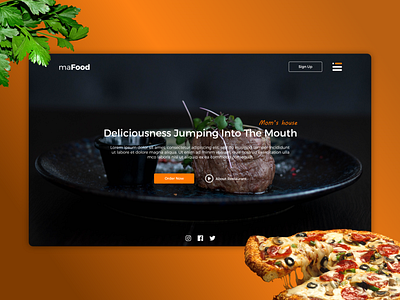 maFOOD -fast food lading page example adobe xd design fast food ui design uiux web