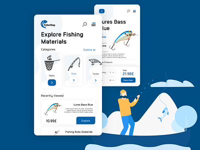 Fishing store app adobe xd app design design fishing app mobile app mobile design mobile ui sea app store store app store design ui design uiux ux