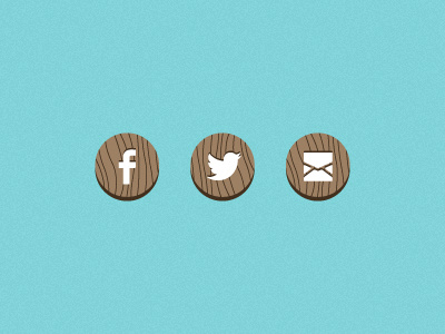 Wood Share Buttons buttons facebook illustration noise share twitter vector wood