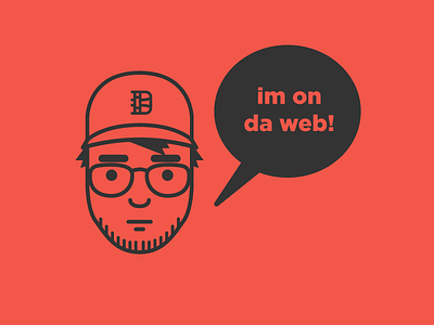 On da Web avatar detroit face glasses hat illustration vector web