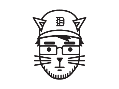 Kat-lin avatar cat face illustration vector