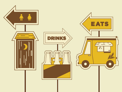 Festival Signage beer festival food illustration outhouse signage truck vector