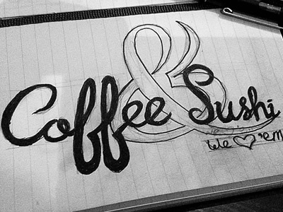 Coffee & Sushi concept idea ink moleskine note book paper pen sketch