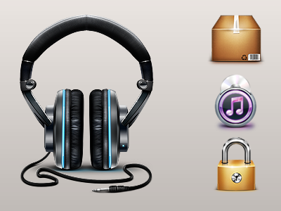 I Love Icons box headphones imac itunes