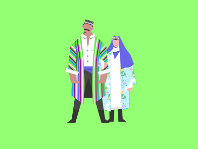 Uzbekistan Traditional Clothes 3d artist branding character character animation cinema4dart couple couplegoals flat illustration history illustration uzbekistan vector