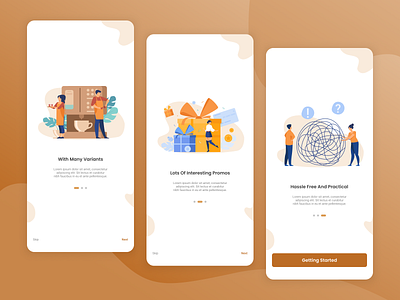 On Boarding for Coffee App design graphic design illustration poster design ui