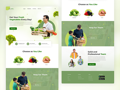 Landing Page SayurKITA. design web flat design graphic design illustration poster design ui ui design uiux design web design