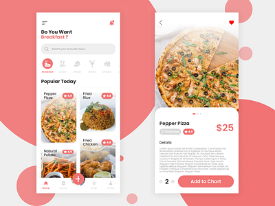 Food App - UI Design branding design flat design graphic design ui ui design ui designer uiux design ux design