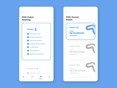 Hosting package UI Design