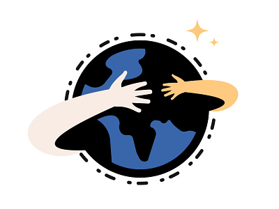 Charity/Earth/Nature Logo {For Sale} arms badge benefit buy care charity continents earth environment etsy hand help hug icon logo nature sale space stars travel