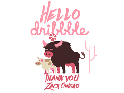 Debut animals bull cow dribbble hello invite nature new shot thank you