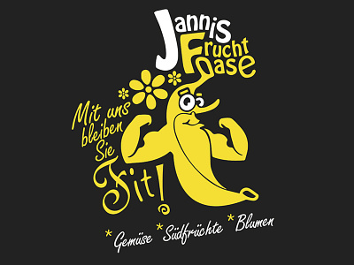 Fruit & Vegetable Store - Fruchtoase banana branding character ci flowers fruit groceries grocery logo vegetable yellow
