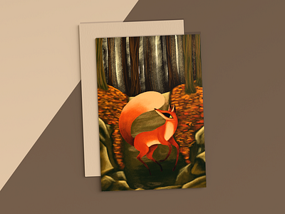 Red Fox Illustration Mockup