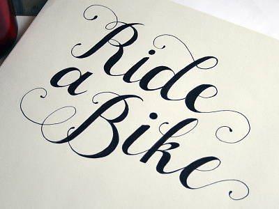 Ride a Bike bikes lettering script
