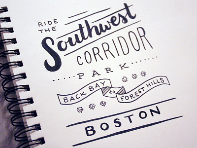Southwest Corridor artcrank bikes boston lettering